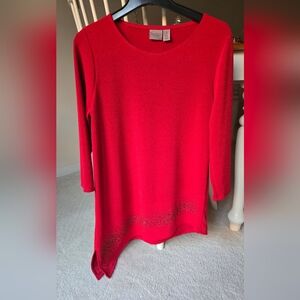 Like New, Crepe Top 3/4 Sleeves, Black  Studs On The Bottom.